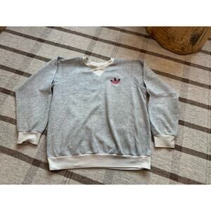 Vintage White Label Adidas Crew Sweatshirt Gray Men’s Medium Korea 70 - 80’s?